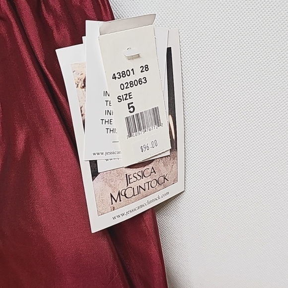 Vintage Jessica McClintock red taffeta dress. Girls size 5 - Picture 3 of 9